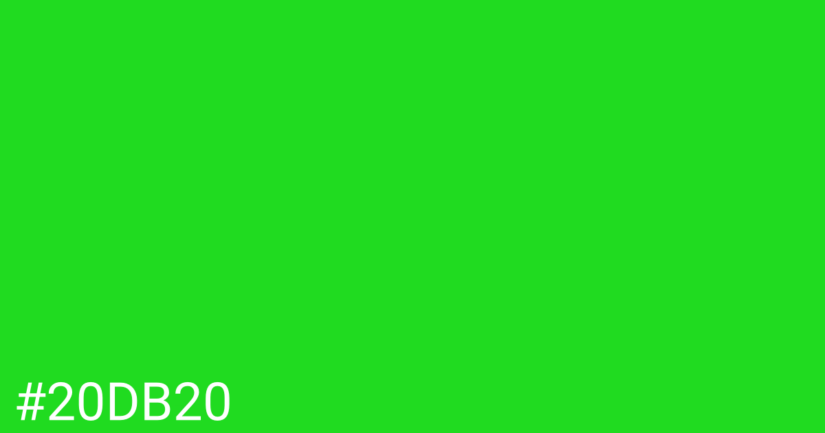 Hex color #20db20 graphic