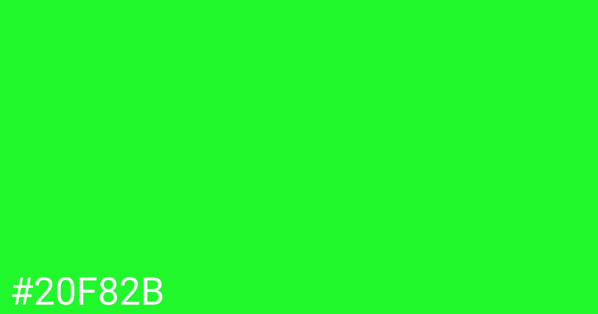 Hex color #20f82b graphic