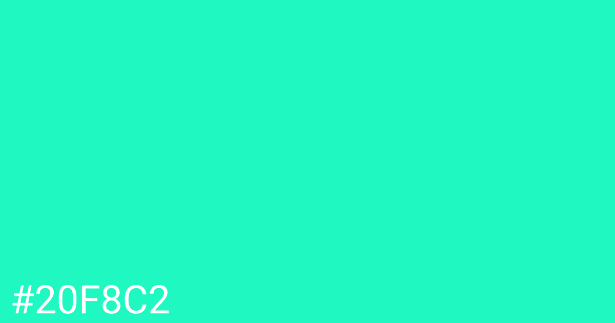 Hex color #20f8c2 graphic