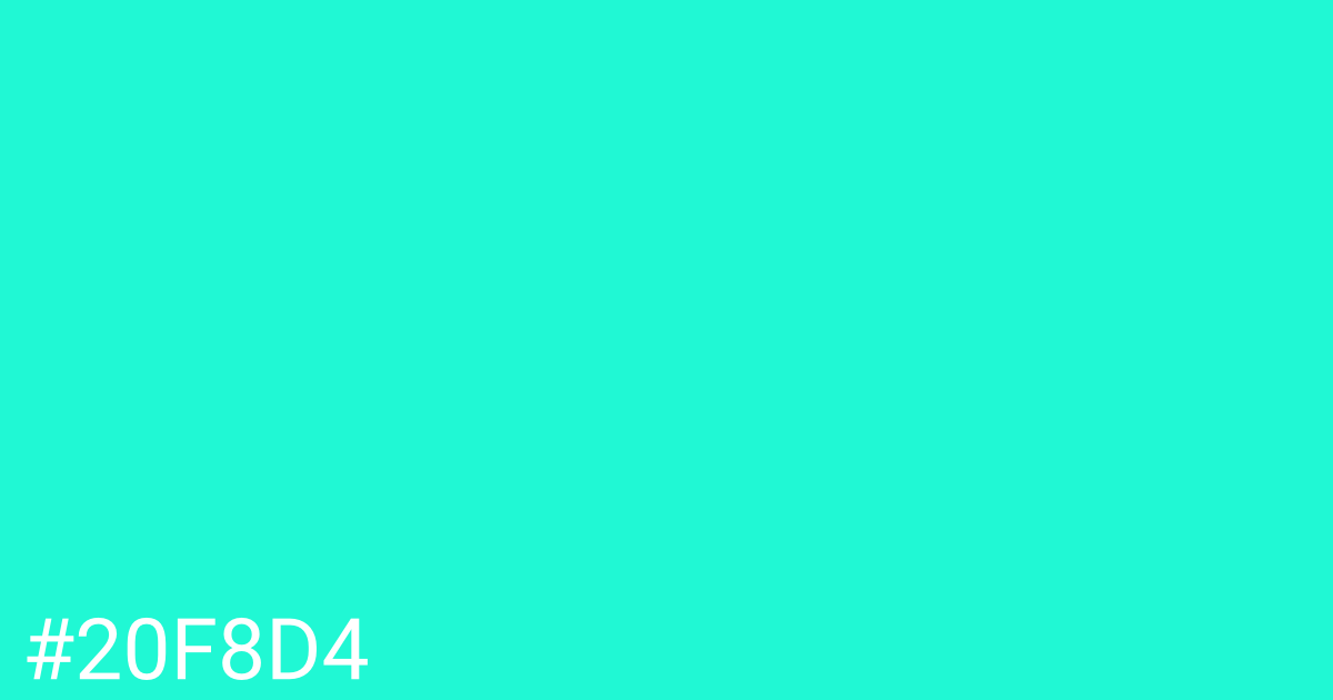 Hex color #20f8d4 graphic