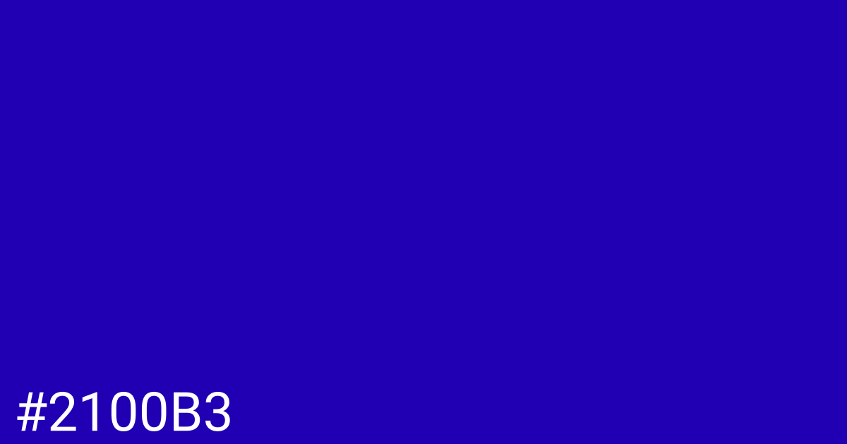 Hex color #2100b3 graphic