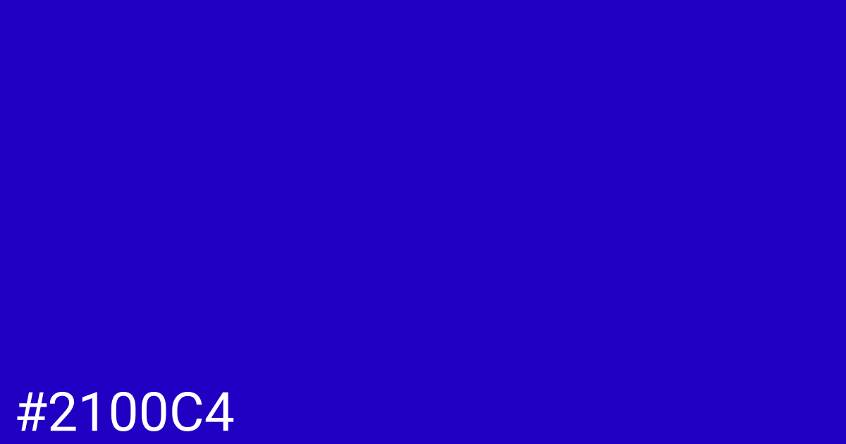Hex color #2100c4 graphic