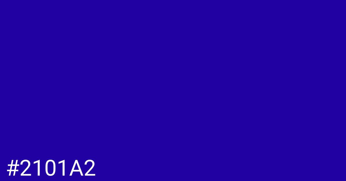 Hex color #2101a2 graphic