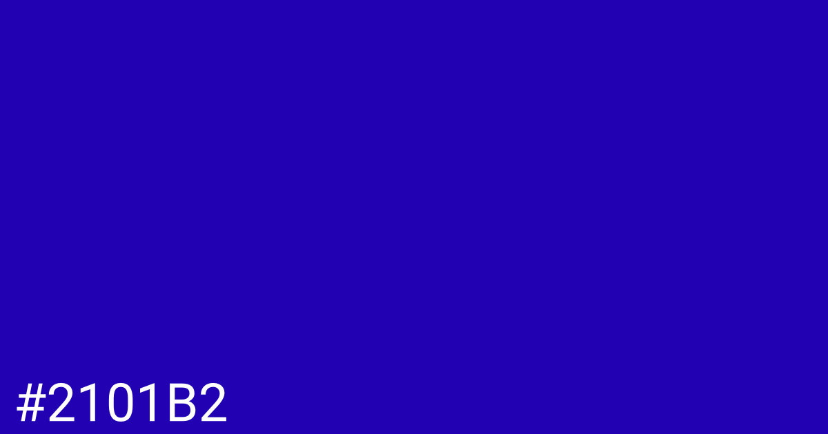 Hex color #2101b2 graphic