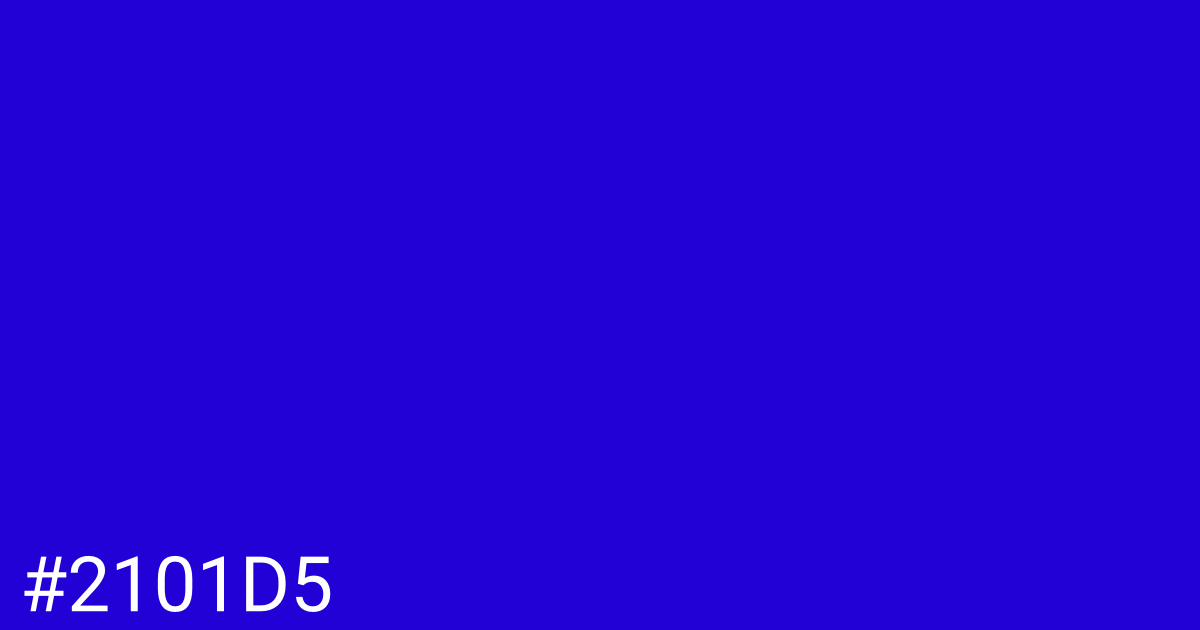 Hex color #2101d5 graphic