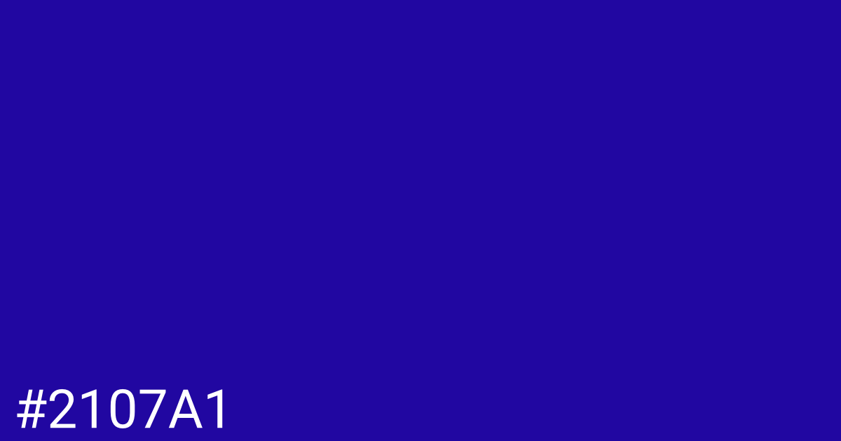 Hex color #2107a1 graphic