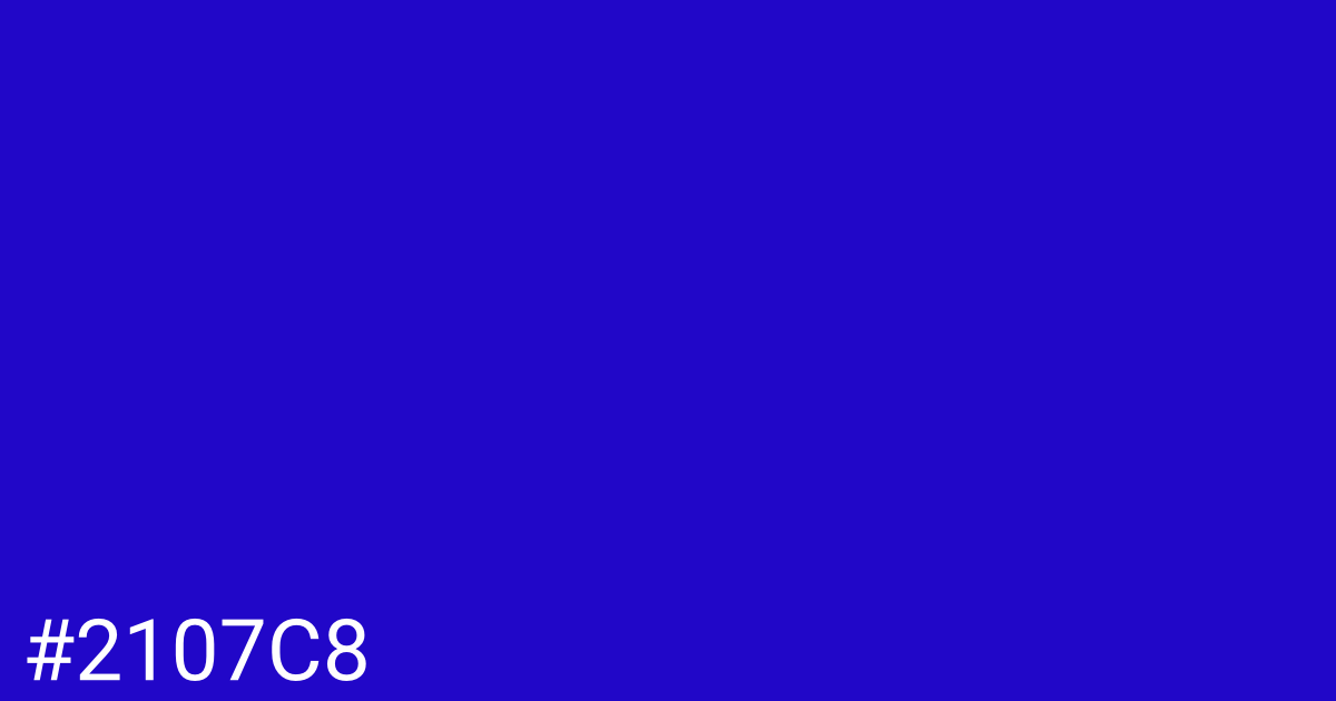 Hex color #2107c8 graphic