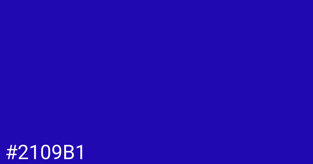 Hex color #2109b1 graphic