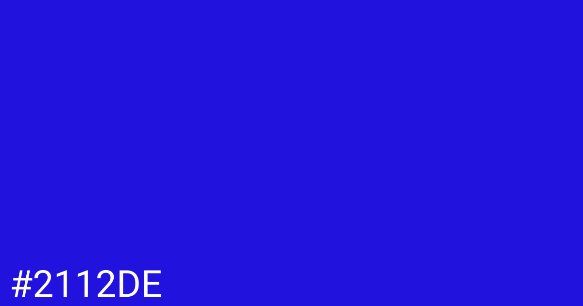 Hex color #2112de graphic