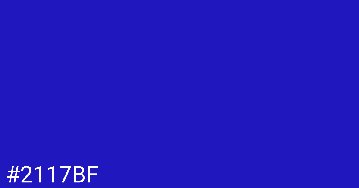 Hex color #2117bf graphic