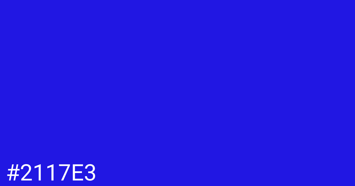 Hex color #2117e3 graphic