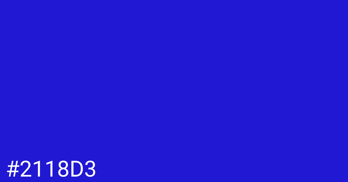 Hex color #2118d3 graphic