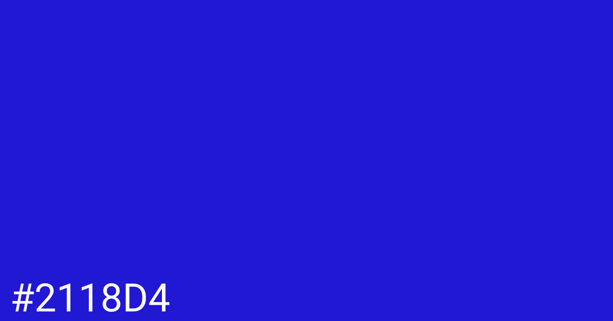 Hex color #2118d4 graphic