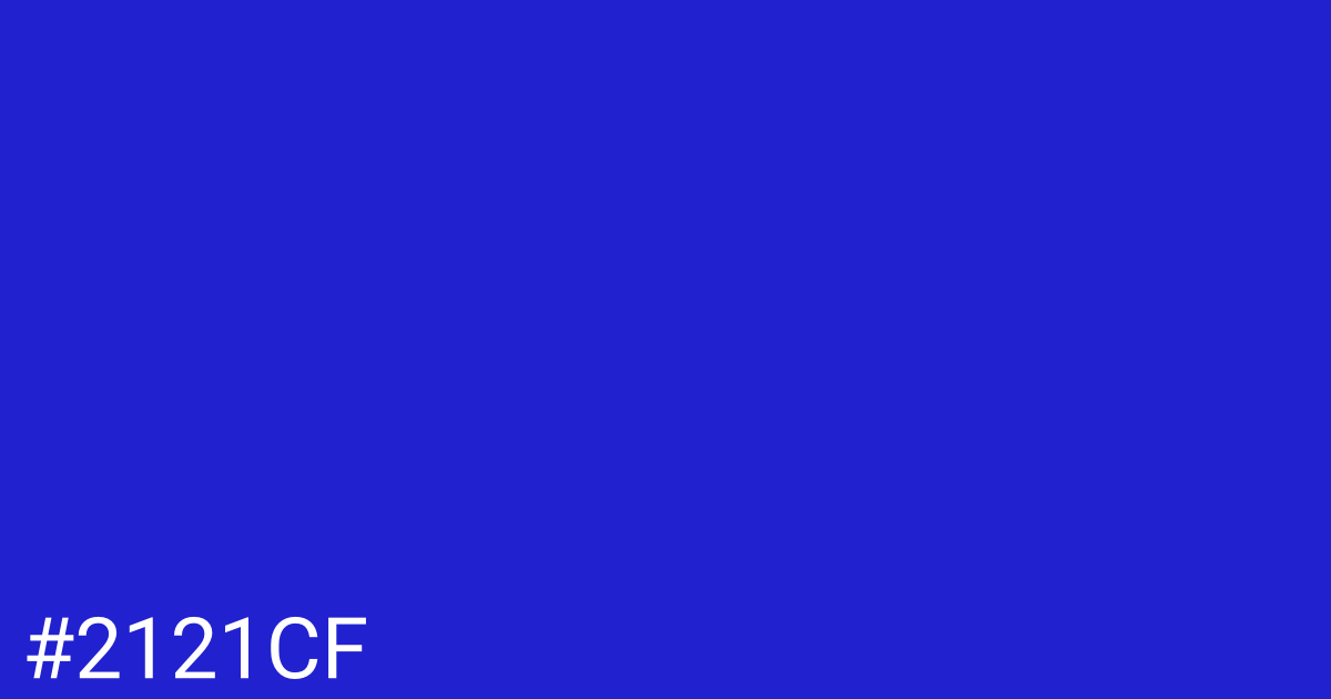 Hex color #2121cf graphic