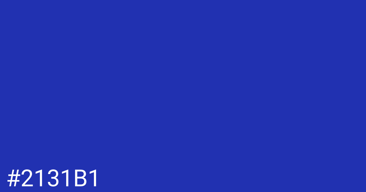 Hex color #2131b1 graphic