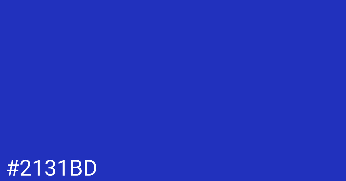 Hex color #2131bd graphic