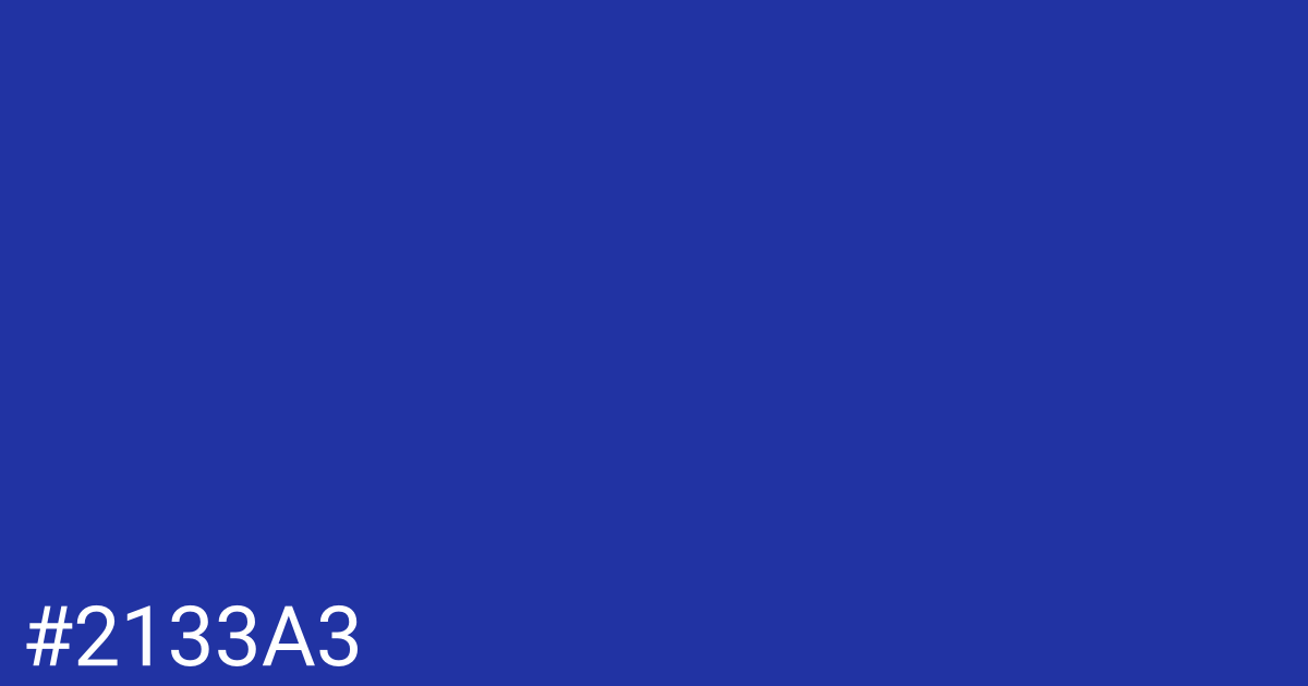 Hex color #2133a3 graphic