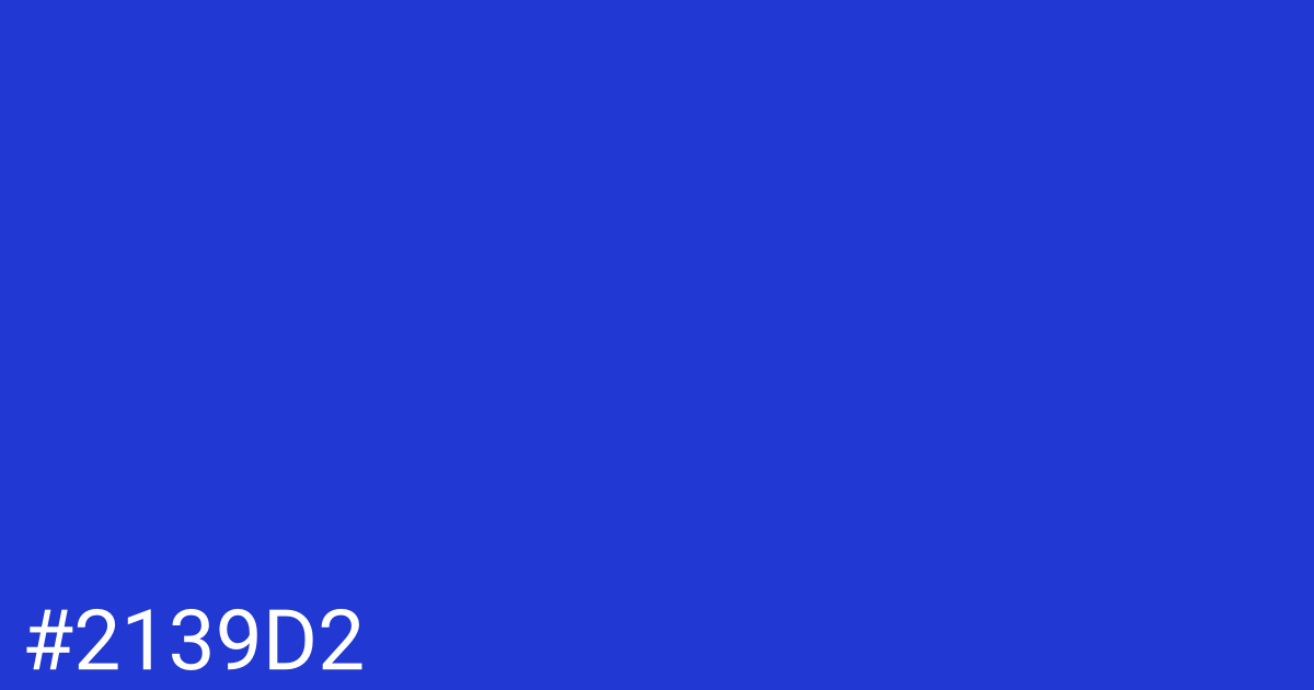 Hex color #2139d2 graphic