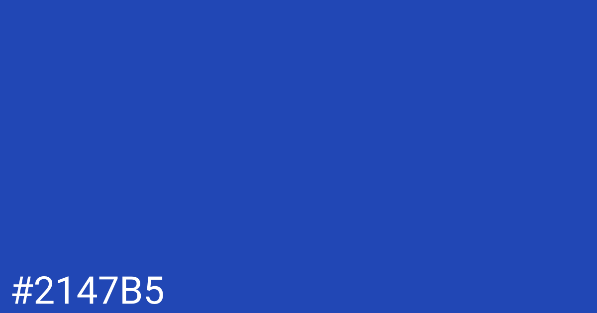Hex color #2147b5 graphic
