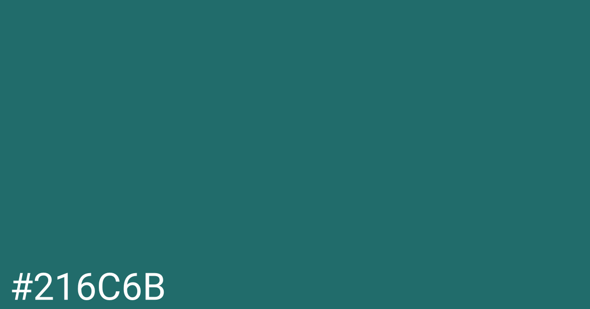 Hex color #216c6b graphic