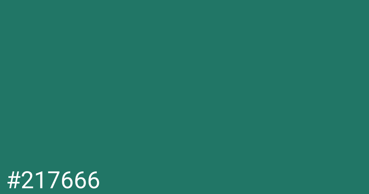 Hex color #217666 graphic