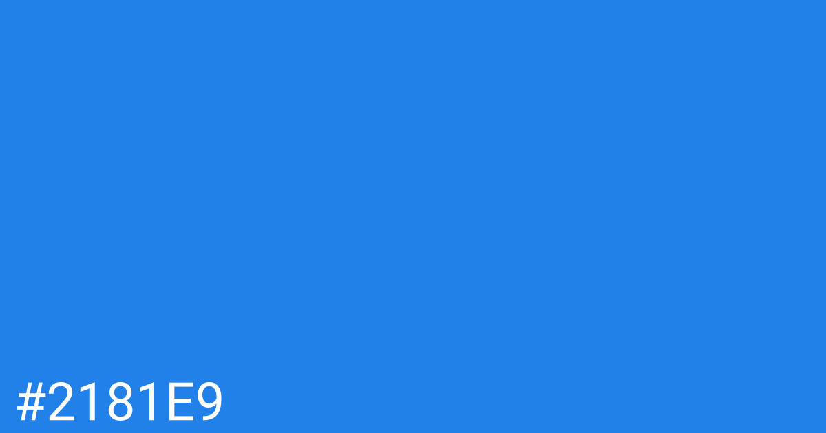 Hex color #2181e9 graphic