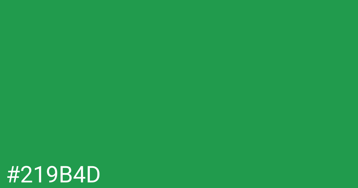 Hex color #219b4d graphic