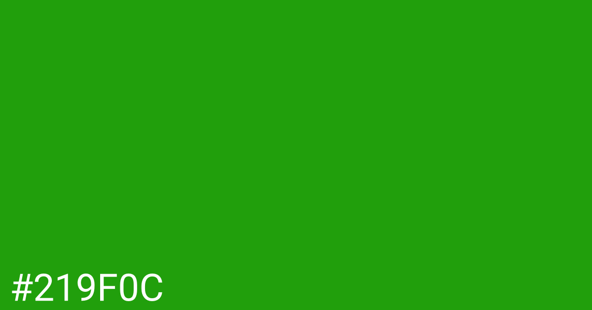 Hex color #219f0c graphic