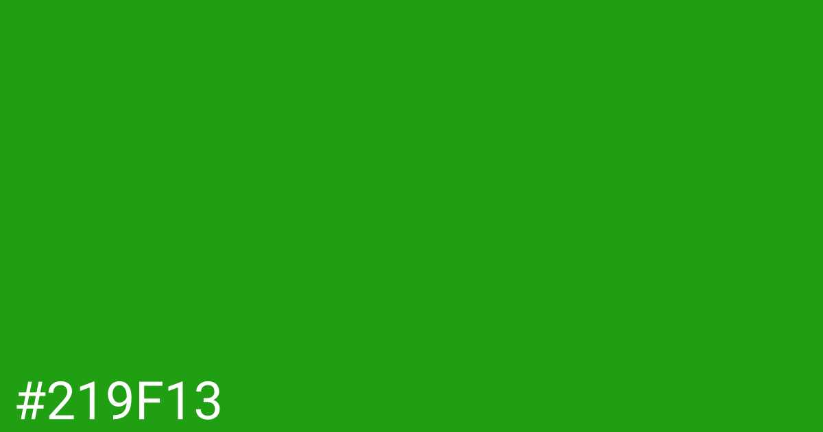 Hex color #219f13 graphic