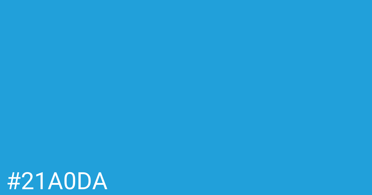 Hex color #21a0da graphic
