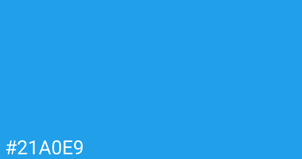 Hex color #21a0e9 graphic