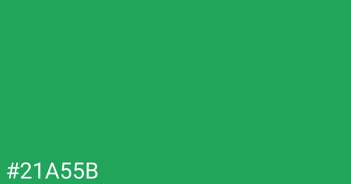 Hex color #21a55b graphic