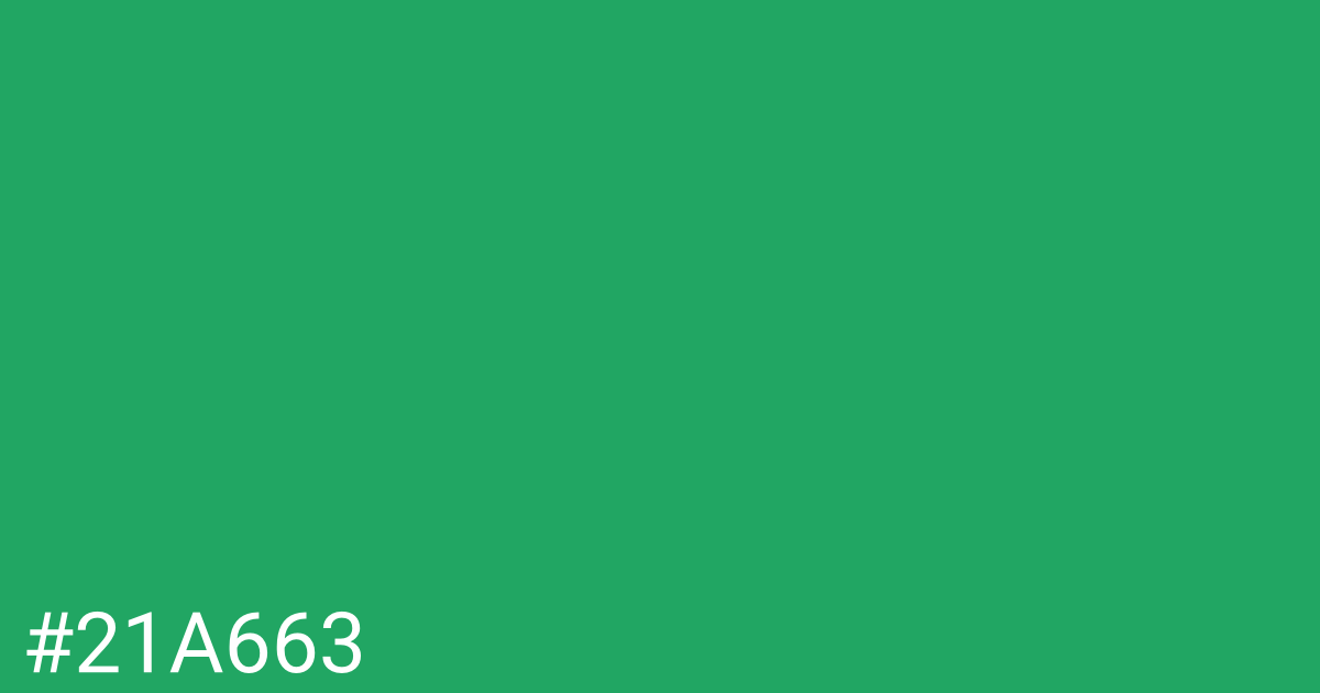 Hex color #21a663 graphic