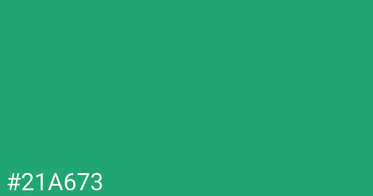 Hex color #21a673 graphic