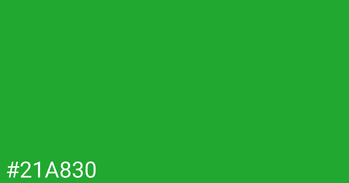 Hex color #21a830 graphic