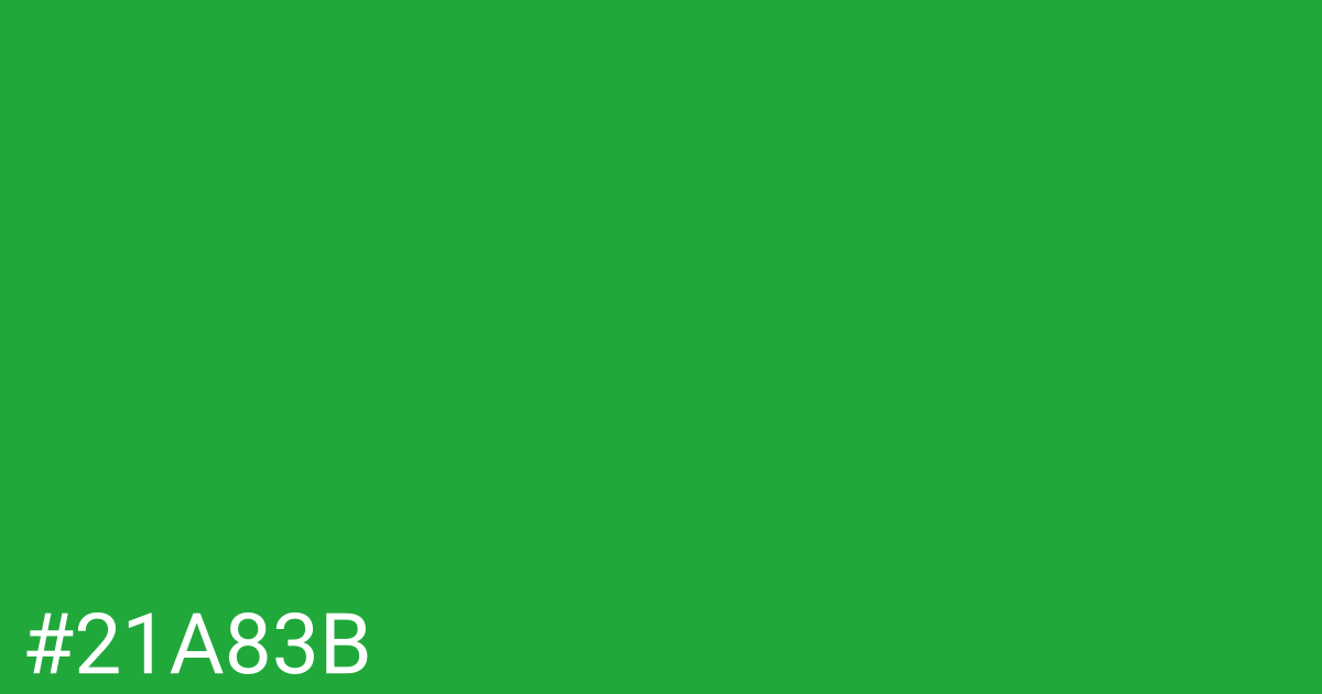 Hex color #21a83b graphic