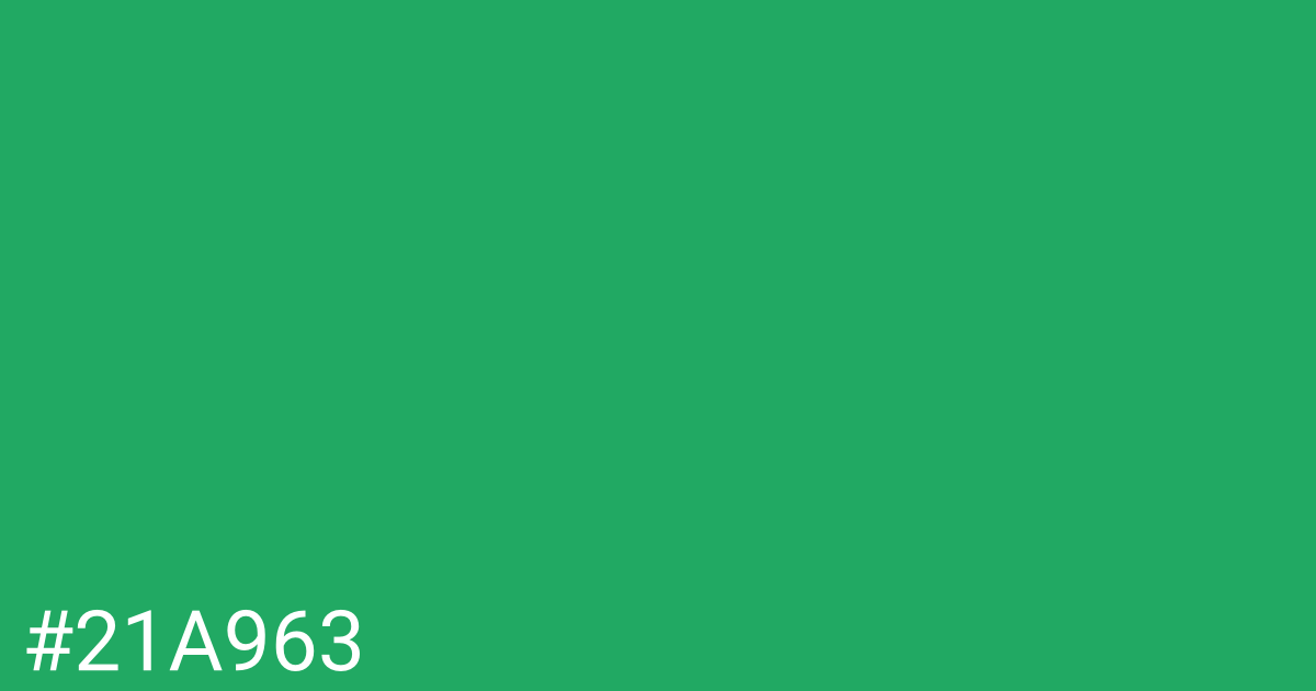 Hex color #21a963 graphic