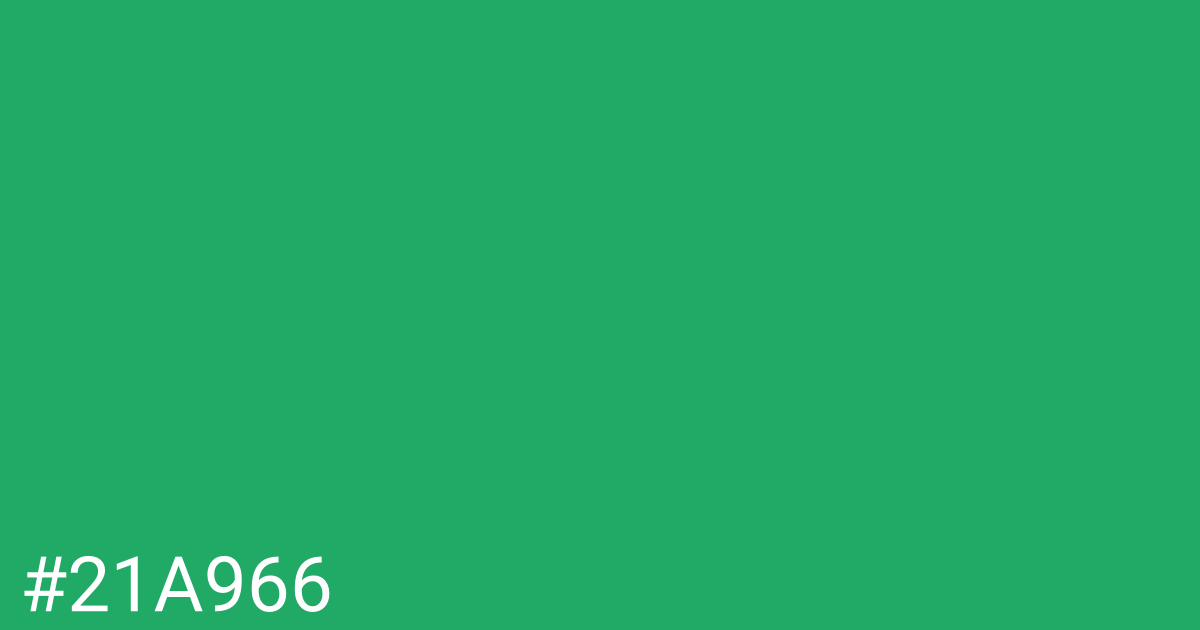 Hex color #21a966 graphic