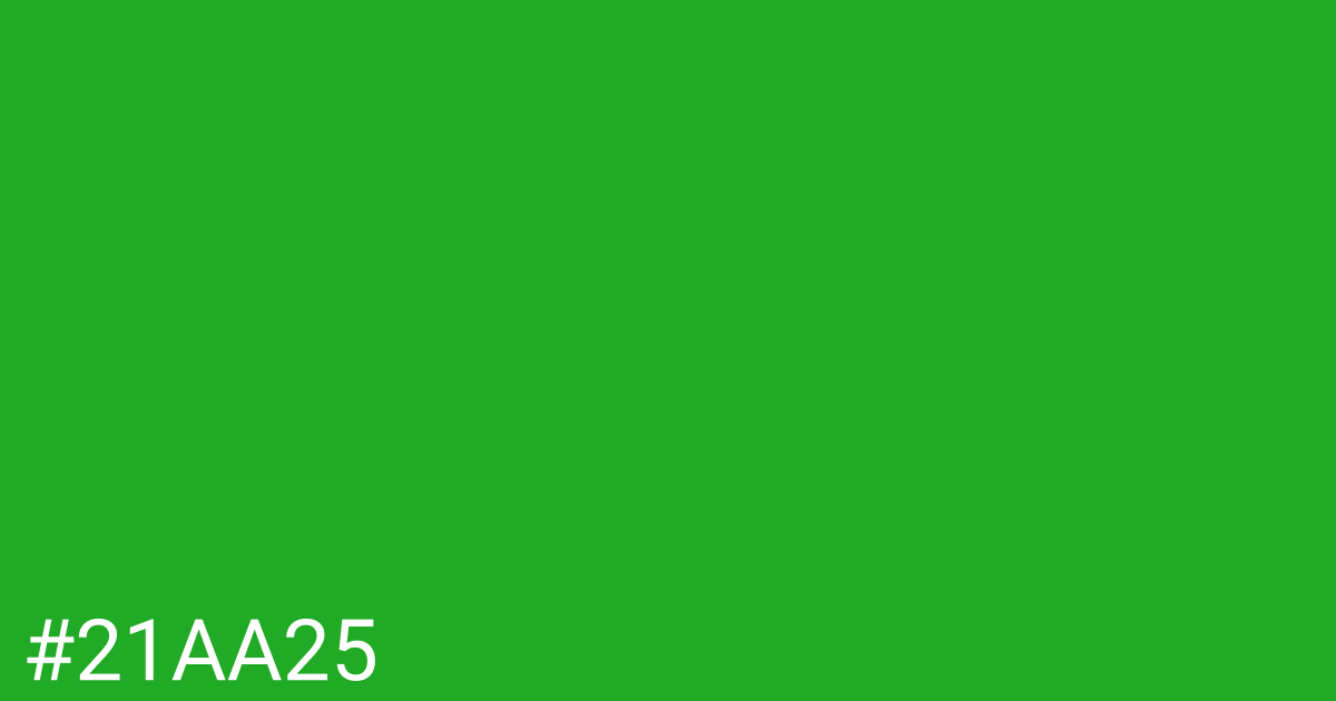 Hex color #21aa25 graphic