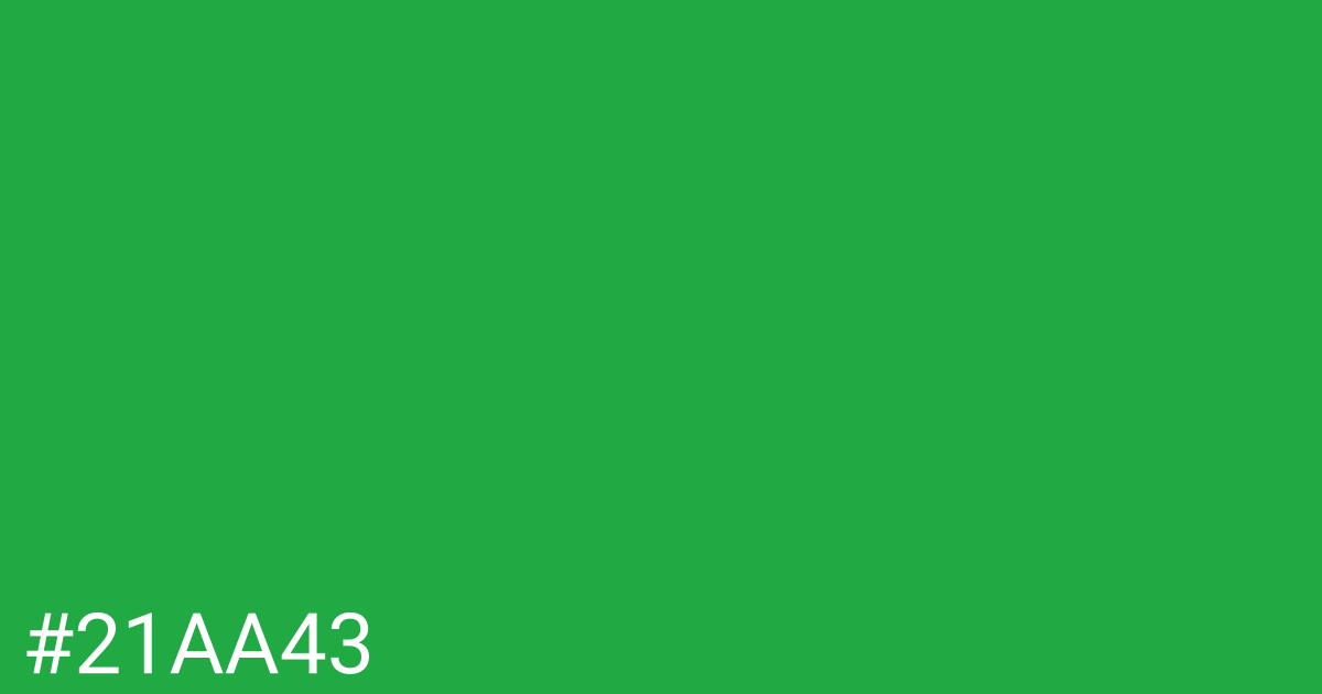 Hex color #21aa43 graphic