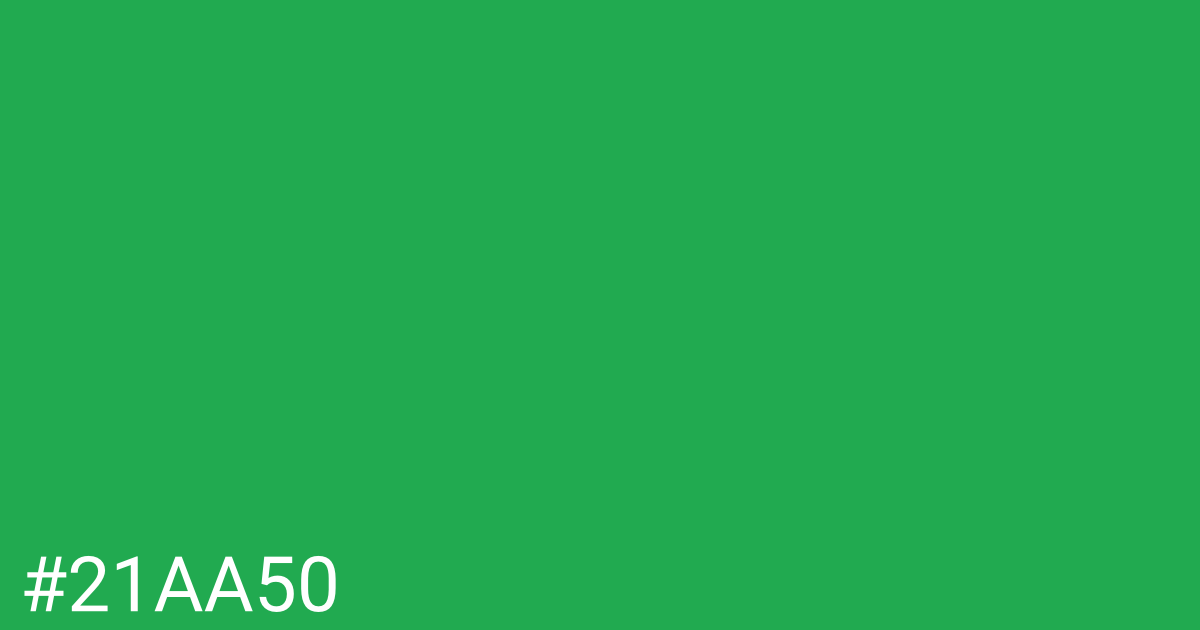 Hex color #21aa50 graphic