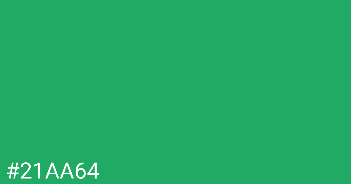 Hex color #21aa64 graphic