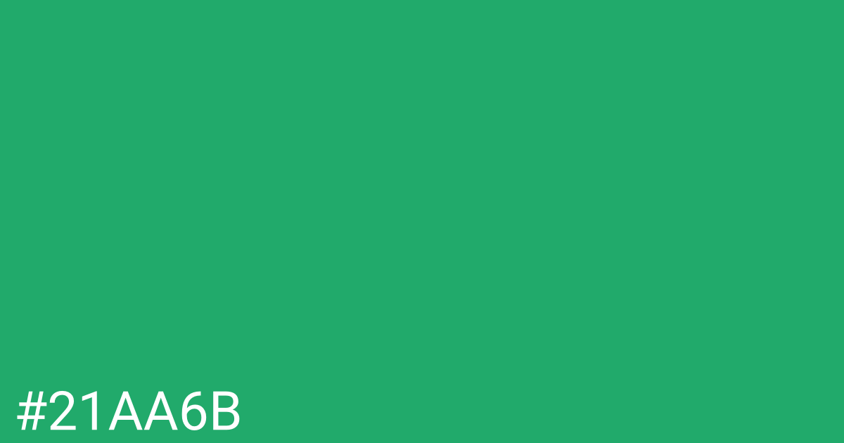 Hex color #21aa6b graphic