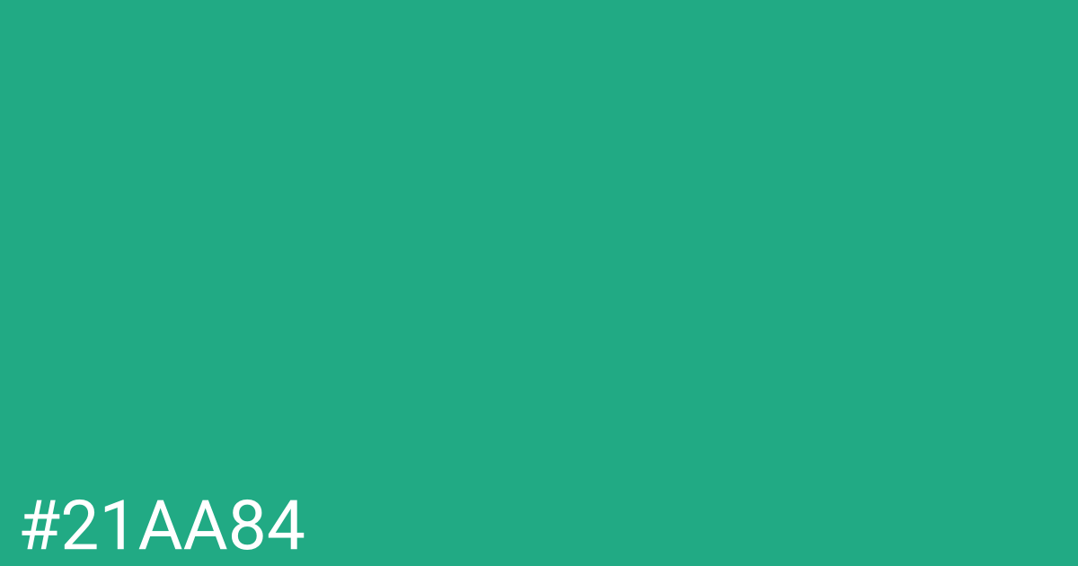 Hex color #21aa84 graphic