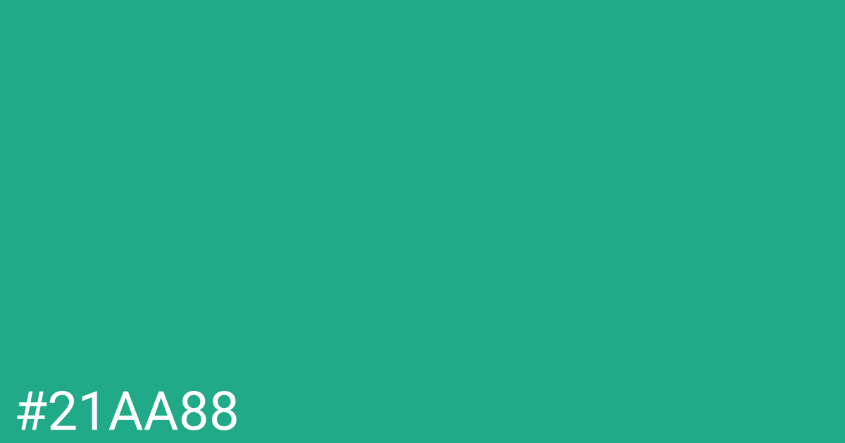 Hex color #21aa88 graphic