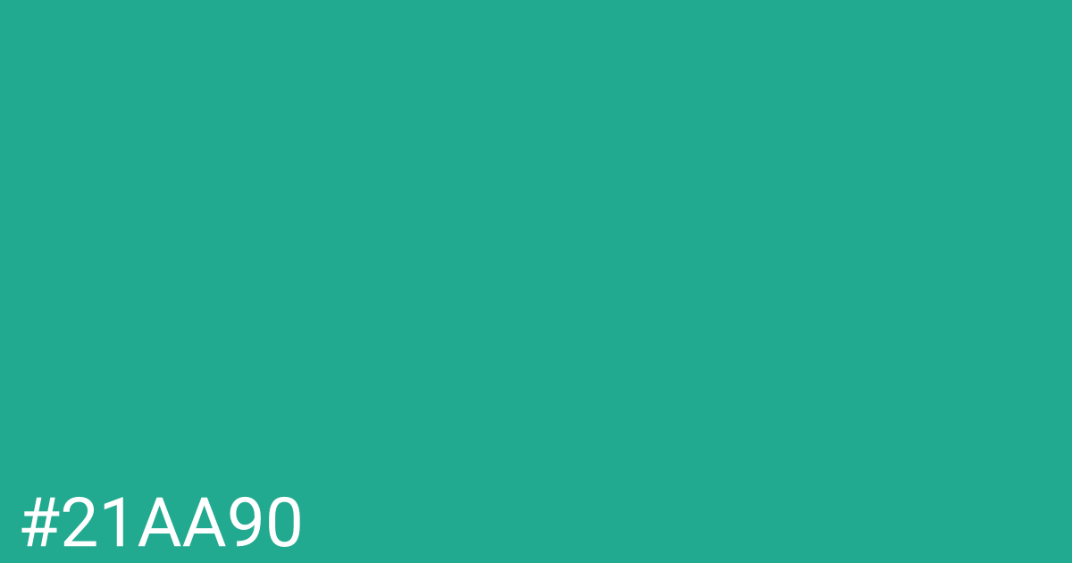 Hex color #21aa90 graphic