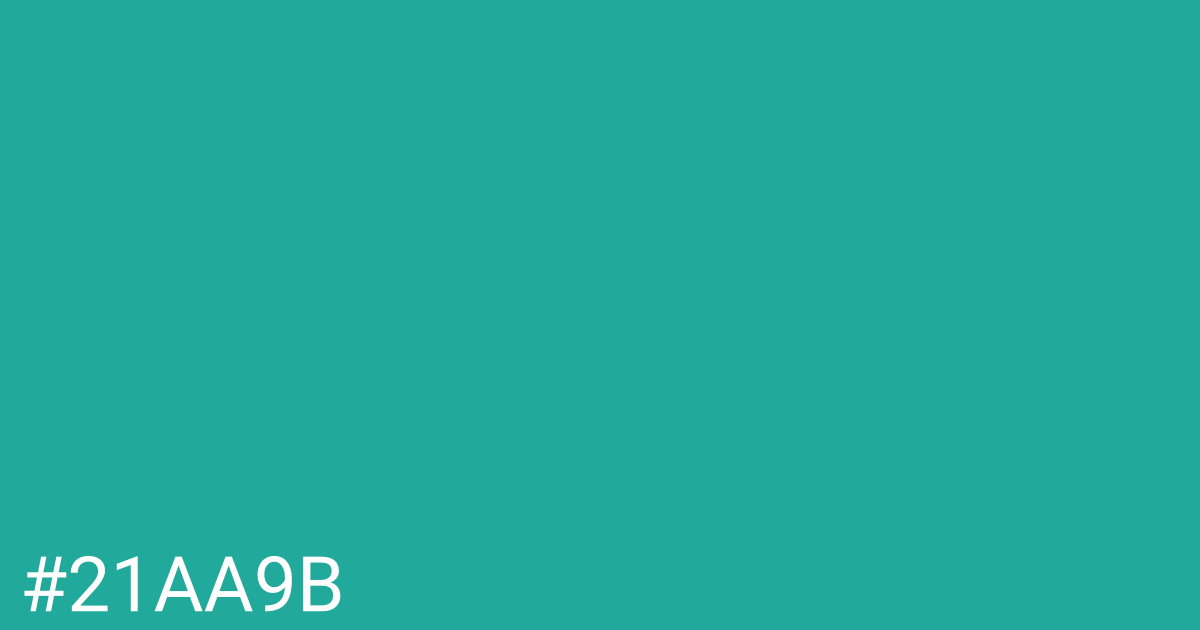 Hex color #21aa9b graphic