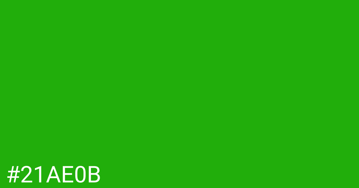 Hex color #21ae0b graphic