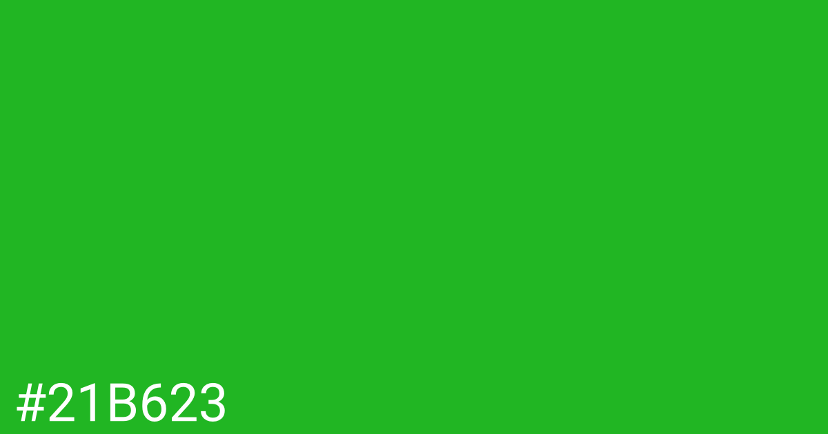 Hex color #21b623 graphic