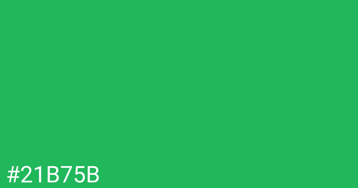 Hex color #21b75b graphic